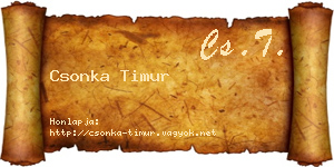 Csonka Timur névjegykártya